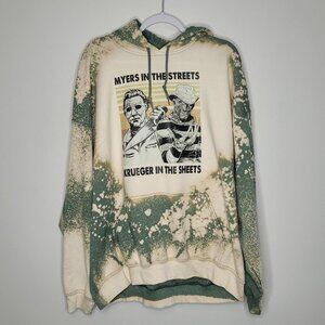 Freddy Krueger Micheal Myers horror comedy bleach splatter grunge hoodie 2x